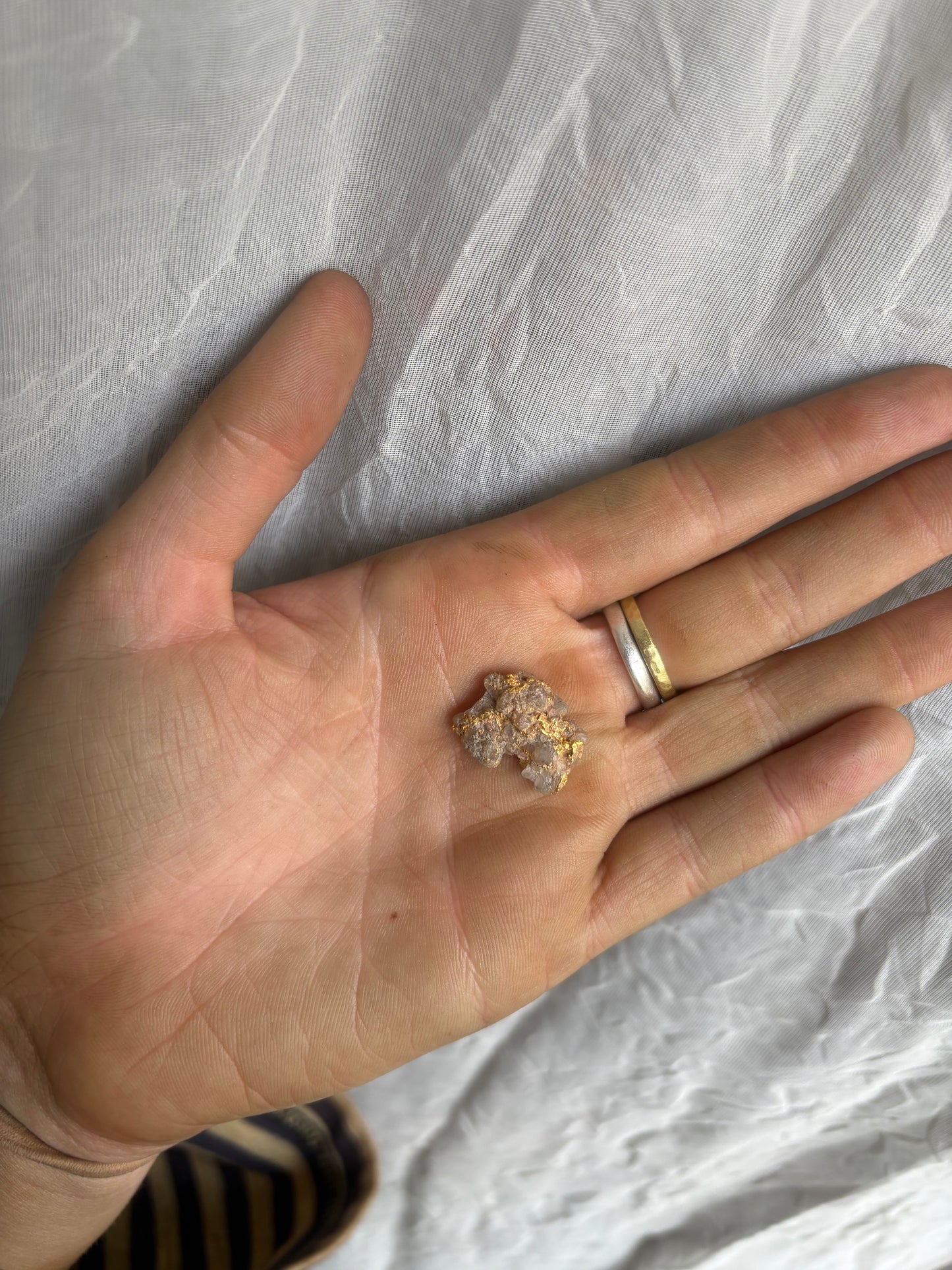 2.5 gram Natural Gold Nugget and Quartz Specimen