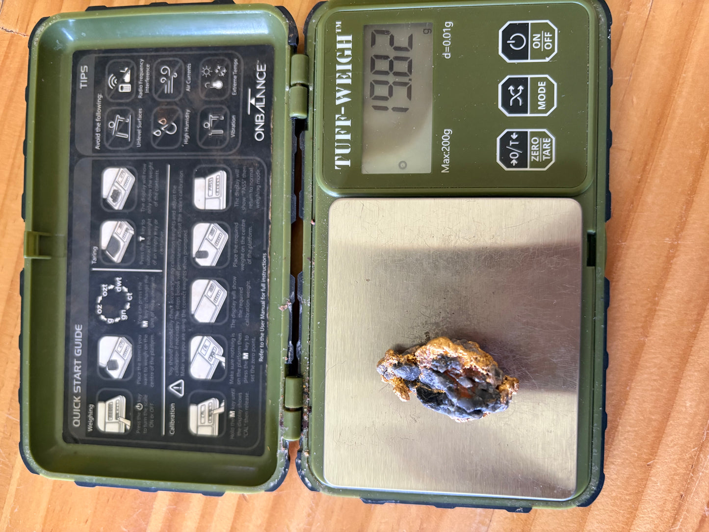 13 Gram Natural Gold Nugget - BLUE QUARTZ