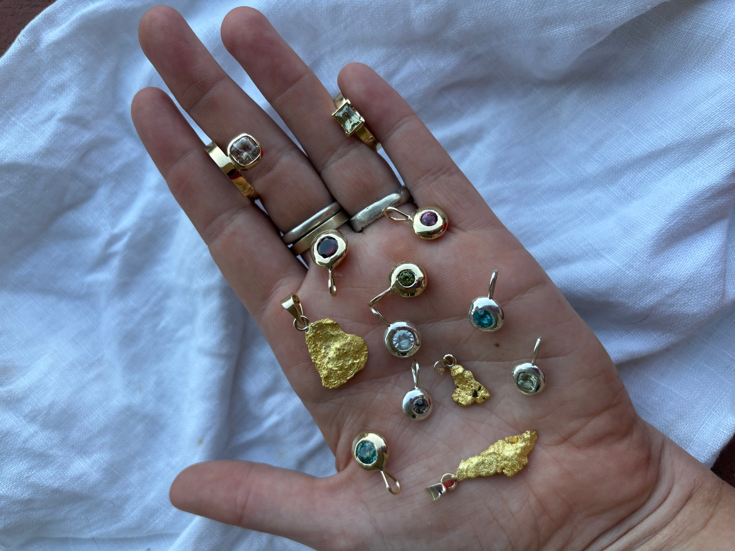 Desert Droplet - Gold and Peridot