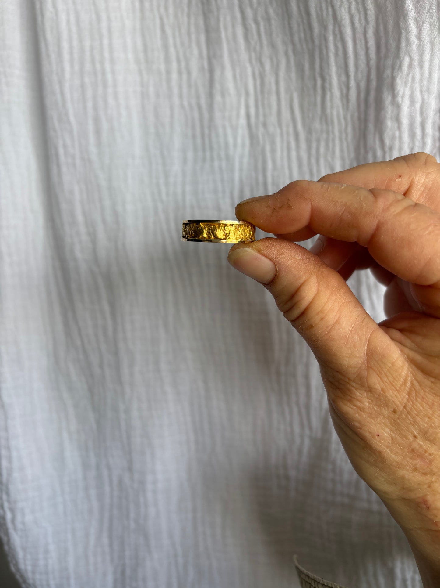 Mens Natural Gold Nugget Ring