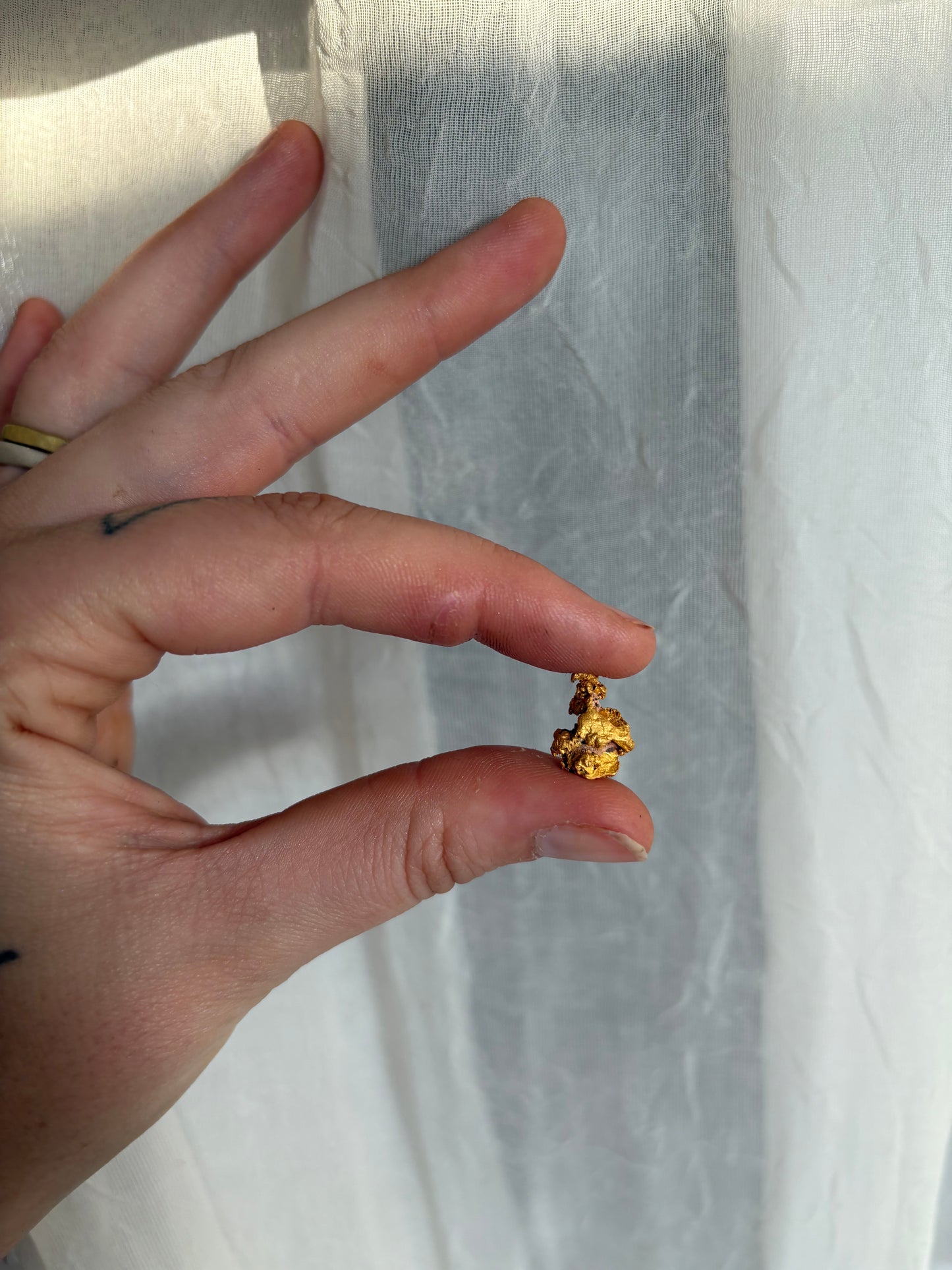 3.7 Gram Natural Gold Nugget - inverted crystals