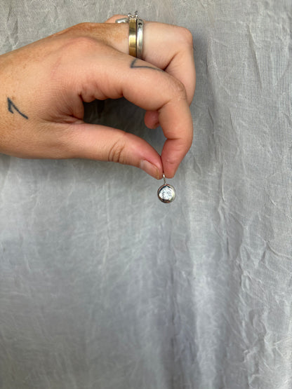 Desert Droplet - Sterling Silver and White Zircon