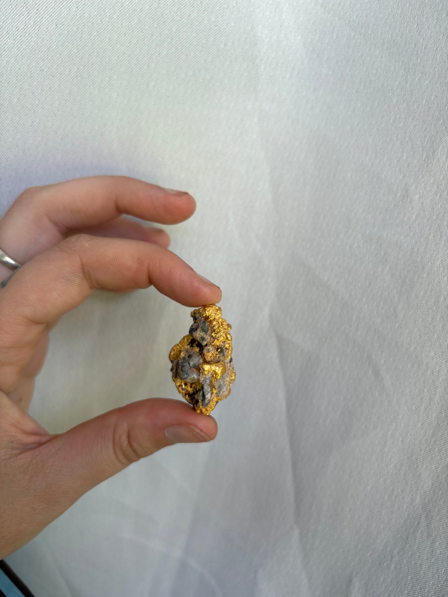 13 Gram Natural Gold Nugget - BLUE QUARTZ