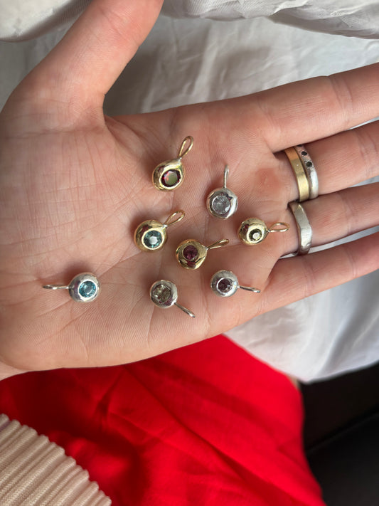 Desert Droplet - Gold and Pink Garnet