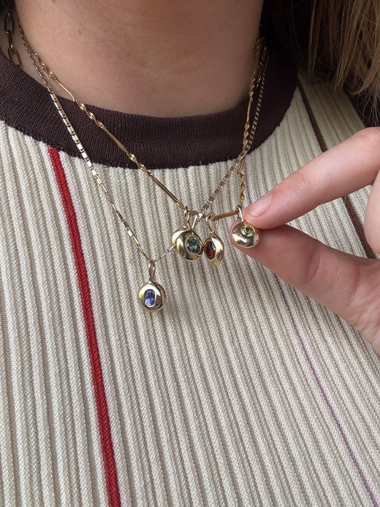 Desert Droplet - Gold and Peridot