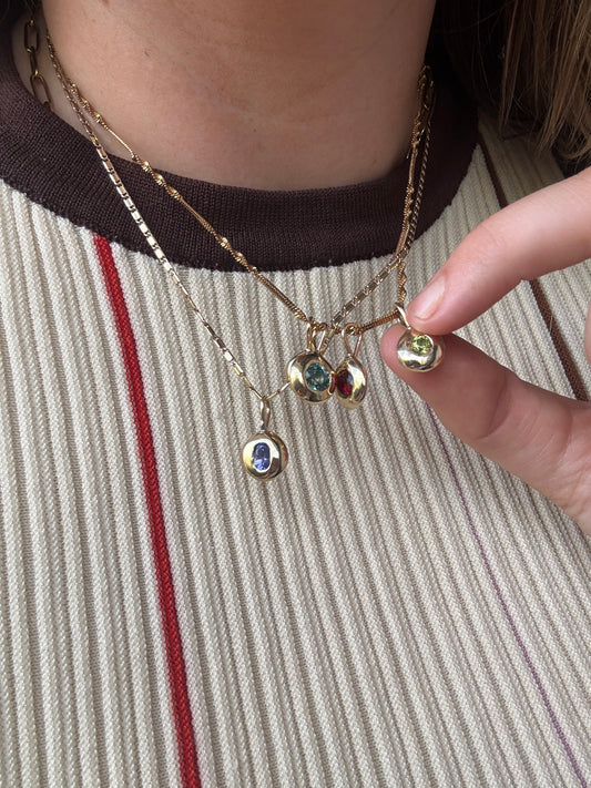 Desert Droplet - Gold and Pink Garnet