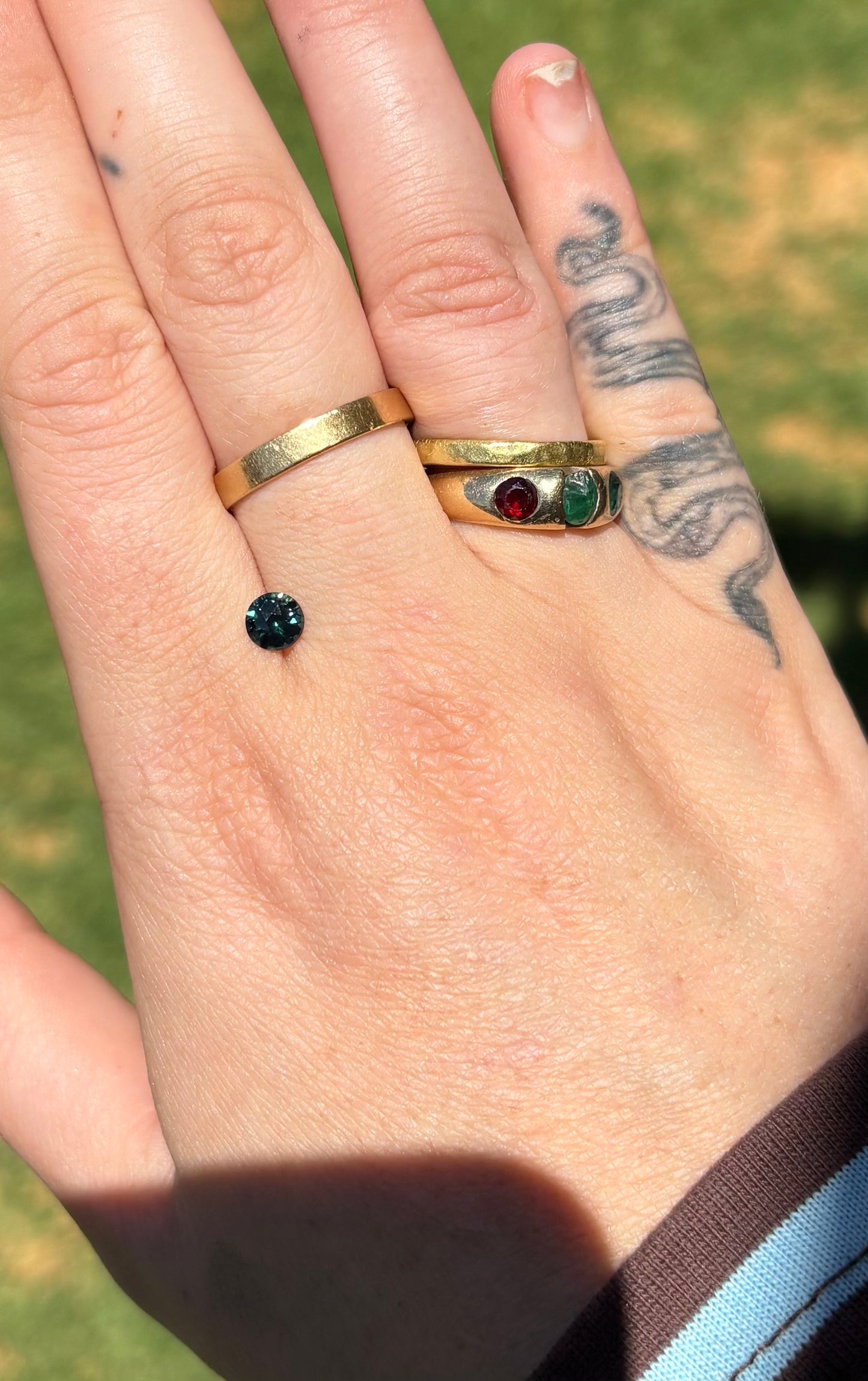 0.75ct Australia Parti Sapphire - Dark Blue/Green