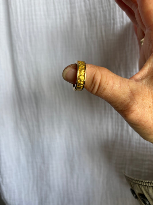 Mens Natural Gold Nugget Ring